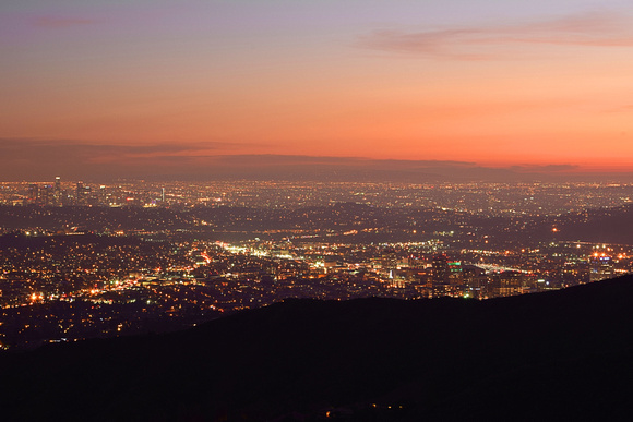 Downtown L.A. and Glendale From The Verdugo Hills